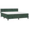 vidaXL Cama box spring con colch&oacute;n terciopelo verde oscuro 180x200 cm