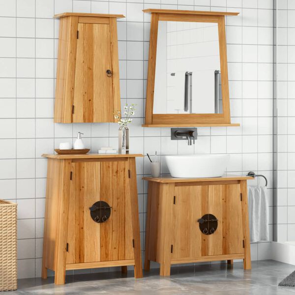 vidaXL Conjunto de muebles de ba&ntilde;o 4 piezas madera maciza de pino