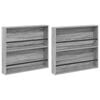 vidaXL Estante de revistas 2 uds. Gris Sonoma 80 x 12 x 70 cm