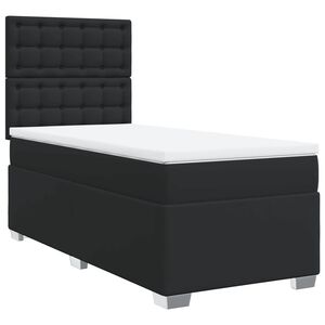 vidaXL Cama box spring con colch&oacute;n cuero sint&eacute;tico negro 80x200 cm