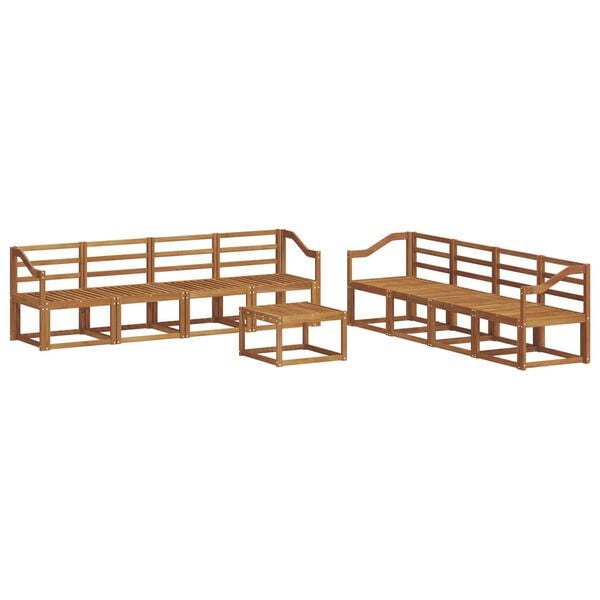vidaXL Conjunto de sof&aacute;s de exterior 9 pcs Natural