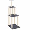 vidaXL Rascador para gatos con postes de sisal gris oscuro 149 cm