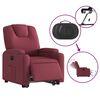 vidaXL Sill&oacute;n el&eacute;ctrico reclinable elevable de tela rojo tinto