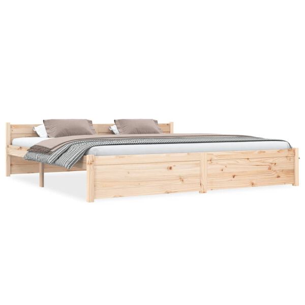 vidaXL Estructura de cama doble sin colchón madera maciza 180x200 cm