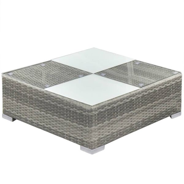 vidaXL Set de muebles de jard&iacute;n 6 pzas y cojines rat&aacute;n sint&eacute;tico gris