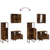 vidaXL Set de muebles ba&ntilde;o 3 pzas madera contrachapada roble ahumado