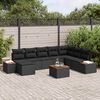 vidaXL Conjunto de sof&aacute;s de jard&iacute;n 9 pcs Negro Rat&aacute;n sint&eacute;tico