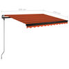 vidaXL Toldo de pie retr&aacute;ctil manual naranja y marr&oacute;n 300x250 cm