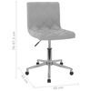 vidaXL Sillas de comedor giratorias 2 uds de terciopelo gris claro