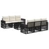 vidaXL Conjunto de sof&aacute;s de jard&iacute;n 7 uds. Negro rat&aacute;n sint&eacute;tico