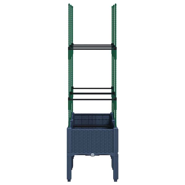 vidaXL Jardinera con enrejado PP azul gris 80x40x142,5 cm