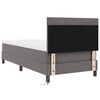 vidaXL Cama tipo Box Spring Gris 90 x 200 cm Cuero sint&eacute;tico