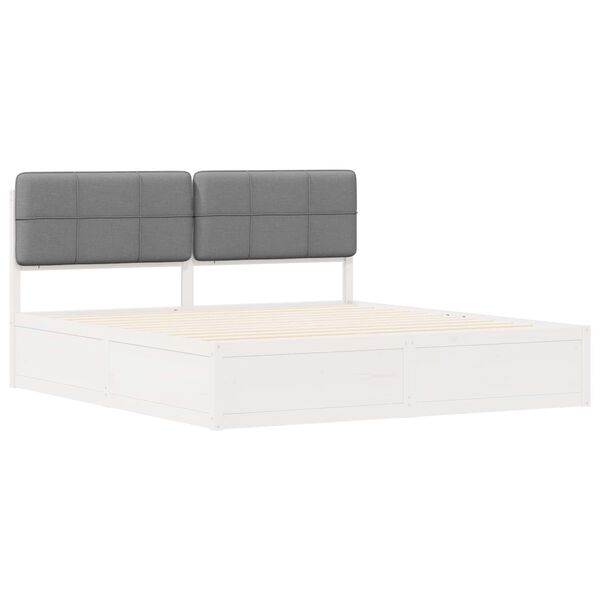 vidaXL Estructura de Cama con Cabecera Tapizada Gris Claro