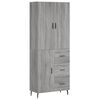 vidaXL Aparador alto madera contrachapada gris sonoma 69,5x34x180 cm