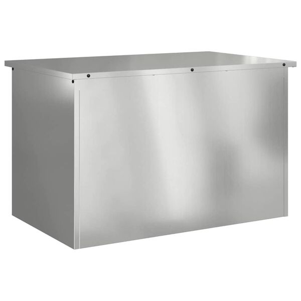 vidaXL Caja de Almacenamiento Exterior Plateado 80 x 50,5 x 50 cm