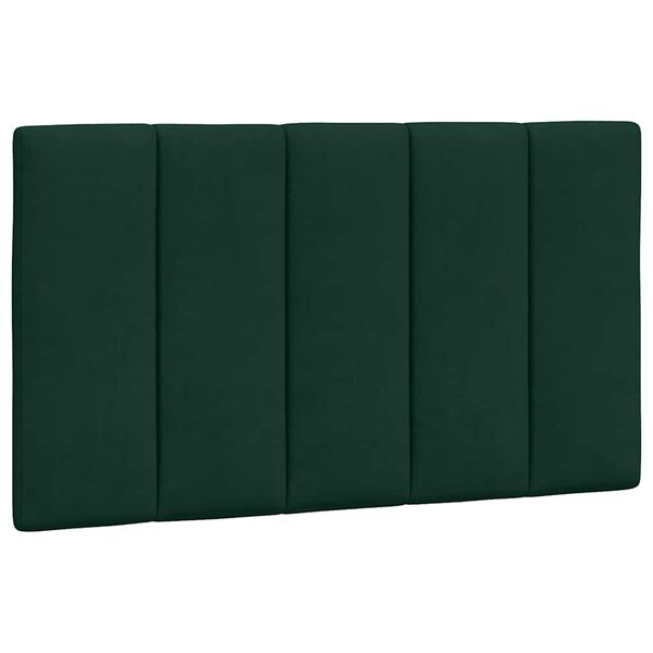 vidaXL Cabecero de cama acolchado Hanko terciopelo verde oscuro 80 cm