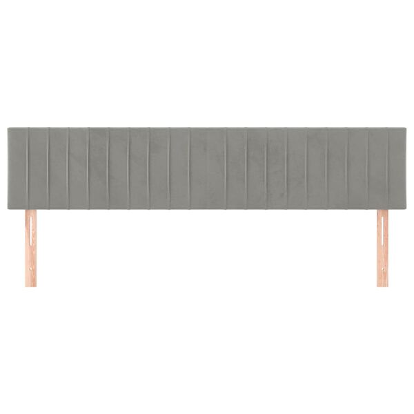 vidaXL Cabeceros 2 unidades de terciopelo gris claro 80x5x78/88 cm