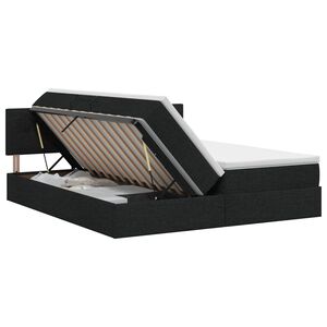 vidaXL Cama con almacenamiento 2 uds. Negro Cuero sint&eacute;tico