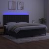 vidaXL Cama box spring colch&oacute;n y LED terciopelo negro 200x200 cm