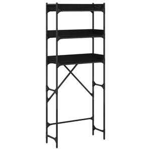vidaXL Estante para lavadora con estante Roble Negro 67 x 25 x 163 cm