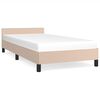 vidaXL Estructura de cama con cabecero sin colch&oacute;n capuchino 90x190 cm