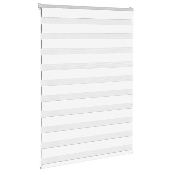 vidaXL Estor cebra blanco 115x150 cm tejido ancho 110,9 cm poli&eacute;ster