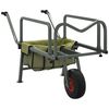 vidaXL Carrito de pesca con rueda acero recubrimiento en polvo verde