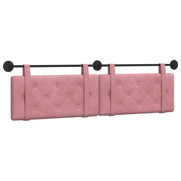 vidaXL Cabecera Colgante Rosa 170 x 55 x 5 cm Terciopelo