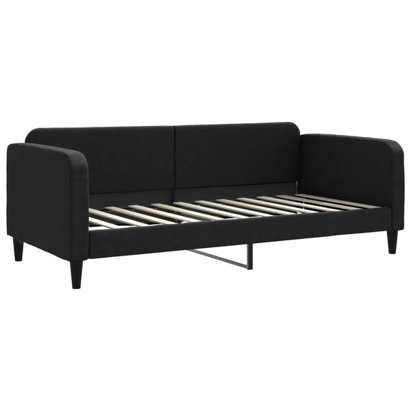 vidaXL Sof&aacute; cama nido con colch&oacute;n tela negro 90x200 cm