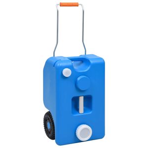 vidaXL Dep&oacute;sito de agua con ruedas para camping azul 25 L
