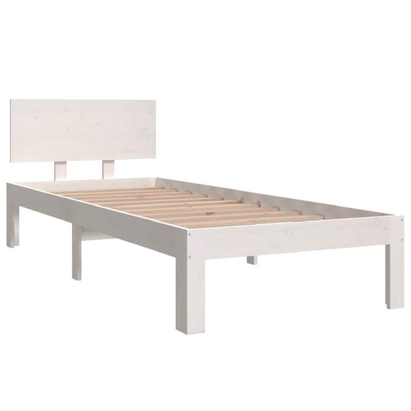 vidaXL Estructura de cama individual sin colch&oacute;n blanco 75x190 cm