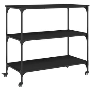 vidaXL Carrito de cocina madera de ingenier&iacute;a negro 102x50x95 cm