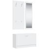 vidaXL Conjunto de zapatero 3 en 1 madera contrachapada blanco