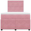 vidaXL Cama box spring con colch&oacute;n terciopelo rosa 120x200 cm