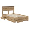 vidaXL Estructura de cama con cabecera Roble artesanal 120 x 190 cm