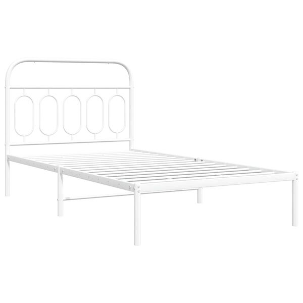 vidaXL Estructura cama sin colchón con cabecero metal blanco 107x203cm