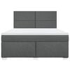 vidaXL Cama box spring con colch&oacute;n tela gris oscuro 180x200 cm