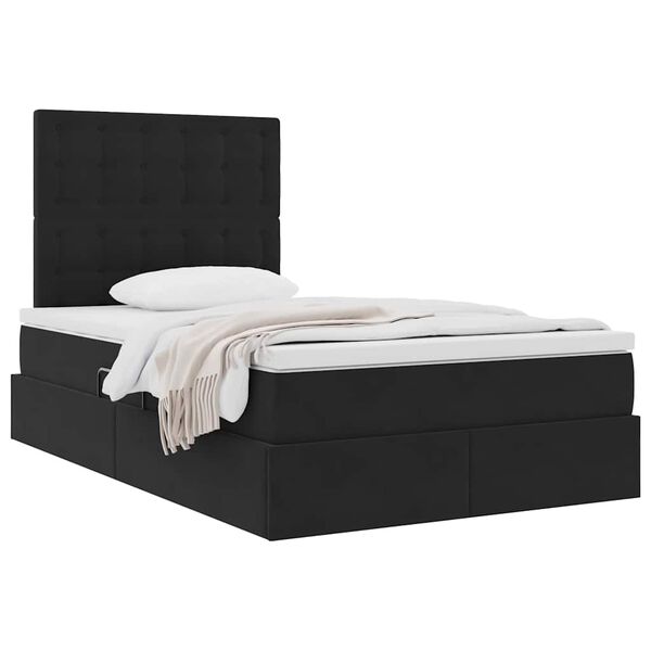 vidaXL Cama con almacenamiento y LED Negro 120 x 200 cm Terciopelo