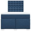 vidaXL Cama box spring con colch&oacute;n tela azul 120x190 cm