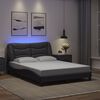 vidaXL Estructura de cama con LED sin colch&oacute;n Hvar gris 120x200 cm