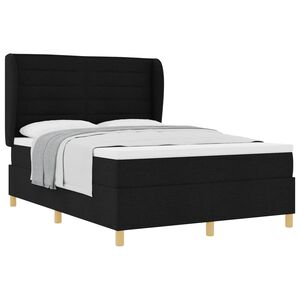 vidaXL Cama tipo Box Spring con colch&oacute;n Negro 200 x 160 cm tela