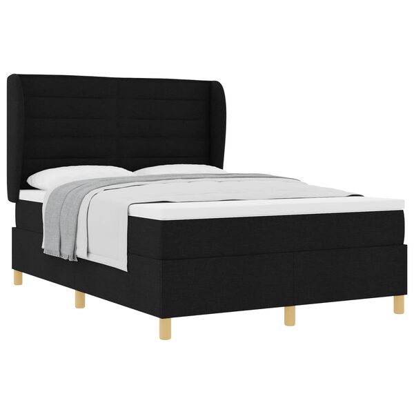 vidaXL Cama con Somier y Colch&oacute;n Gris Oscuro 90x190 cm de Tela Negro