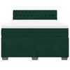 vidaXL Cama box spring con colch&oacute;n terciopelo verde oscuro 160x200 cm