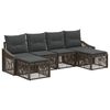 vidaXL Conjunto de sof&aacute;s de jard&iacute;n 6 pcs Gris rat&aacute;n sint&eacute;tico