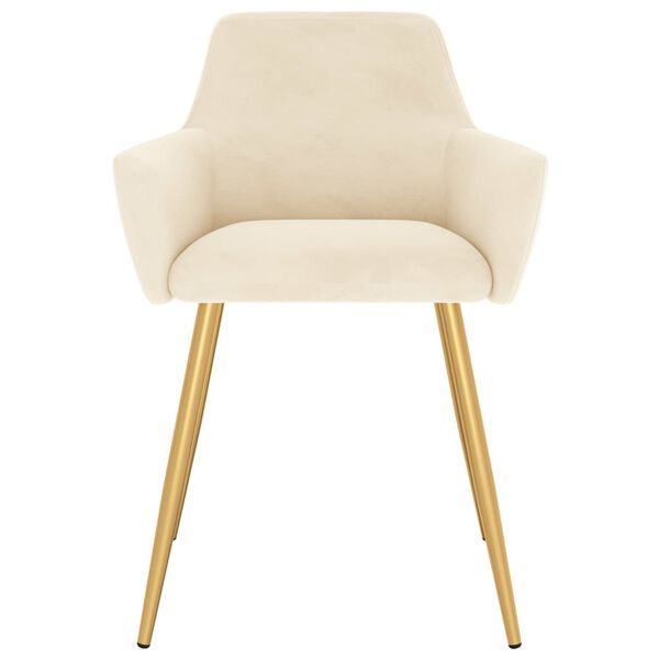 vidaXL Sillas de comedor 6 unidades de terciopelo crema