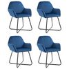 vidaXL Sillas de comedor 4 unidades terciopelo azul