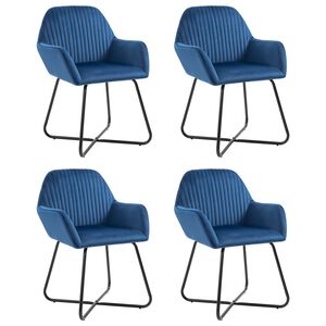 vidaXL Sillas de comedor 4 unidades terciopelo azul