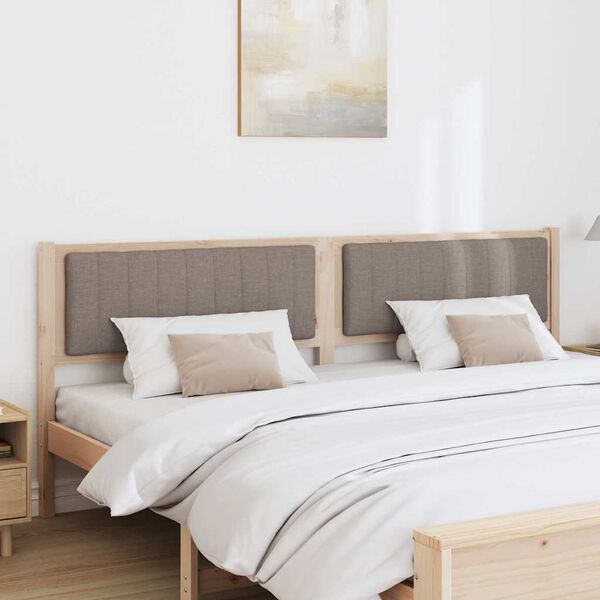 vidaXL Cabecero tapizado Marr&oacute;n 200 cm Madera de pino macizo