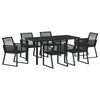 vidaXL Conjunto de Comedor de Jard&iacute;n 7 pcs Negro