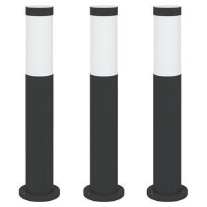 vidaXL Balizas de luz, 3 unidades, 50 cm, acero inoxidable, IP44